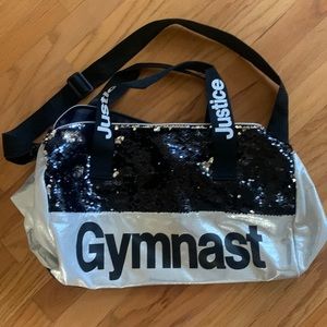 Gymnast flip sequin duffel bag